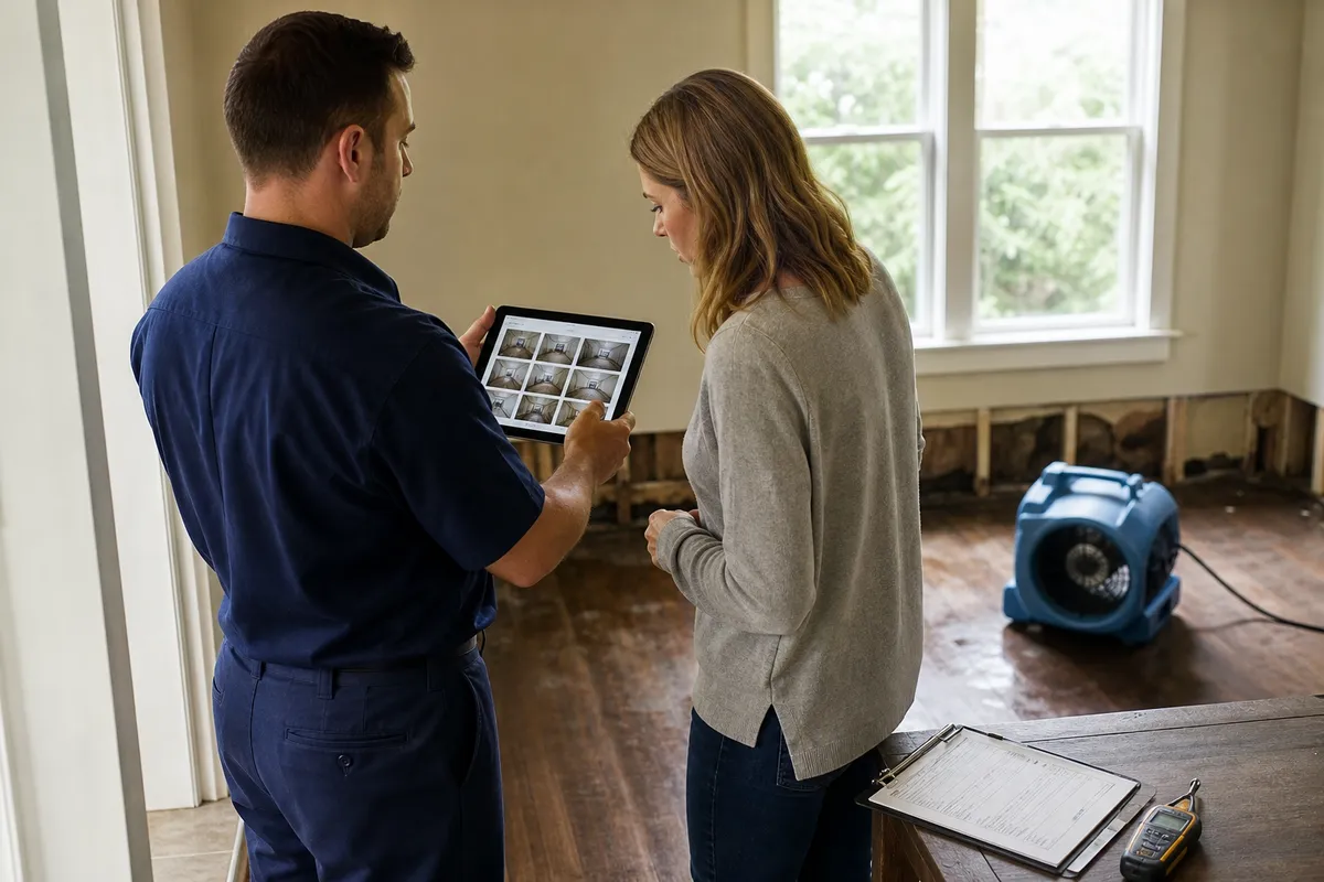 Insurance claim documentation for Compton property restoration